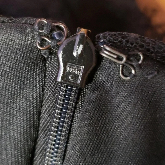 Jessica McClintock 2 Vintage Lace Overlay Mermaid Dress Strapless in Black - Picture 10 of 12